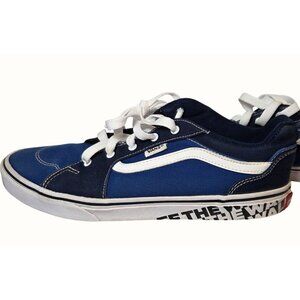 Vans Off The Wall Filmore Blue & White Suede Youth Sneakers Size 7 Lace-Up Shoes